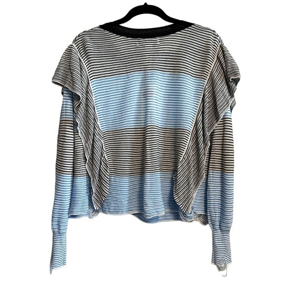 Wildfox Astor Aura Distressed Striped Ruffle Detail Sweater NWT Size S - Picture 3 of 12
